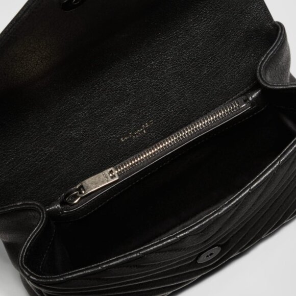 College Medium Flap YSL Shoulder Bag in Quilted Leather - Picture 4 of 5
